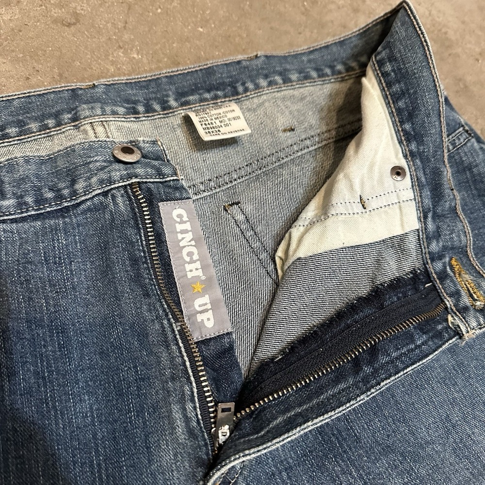 Cinch Men's Straight Fit Silver Label 38x38 (36x38) Stonewash Jeans MB98034001 - Picture 3 of 8